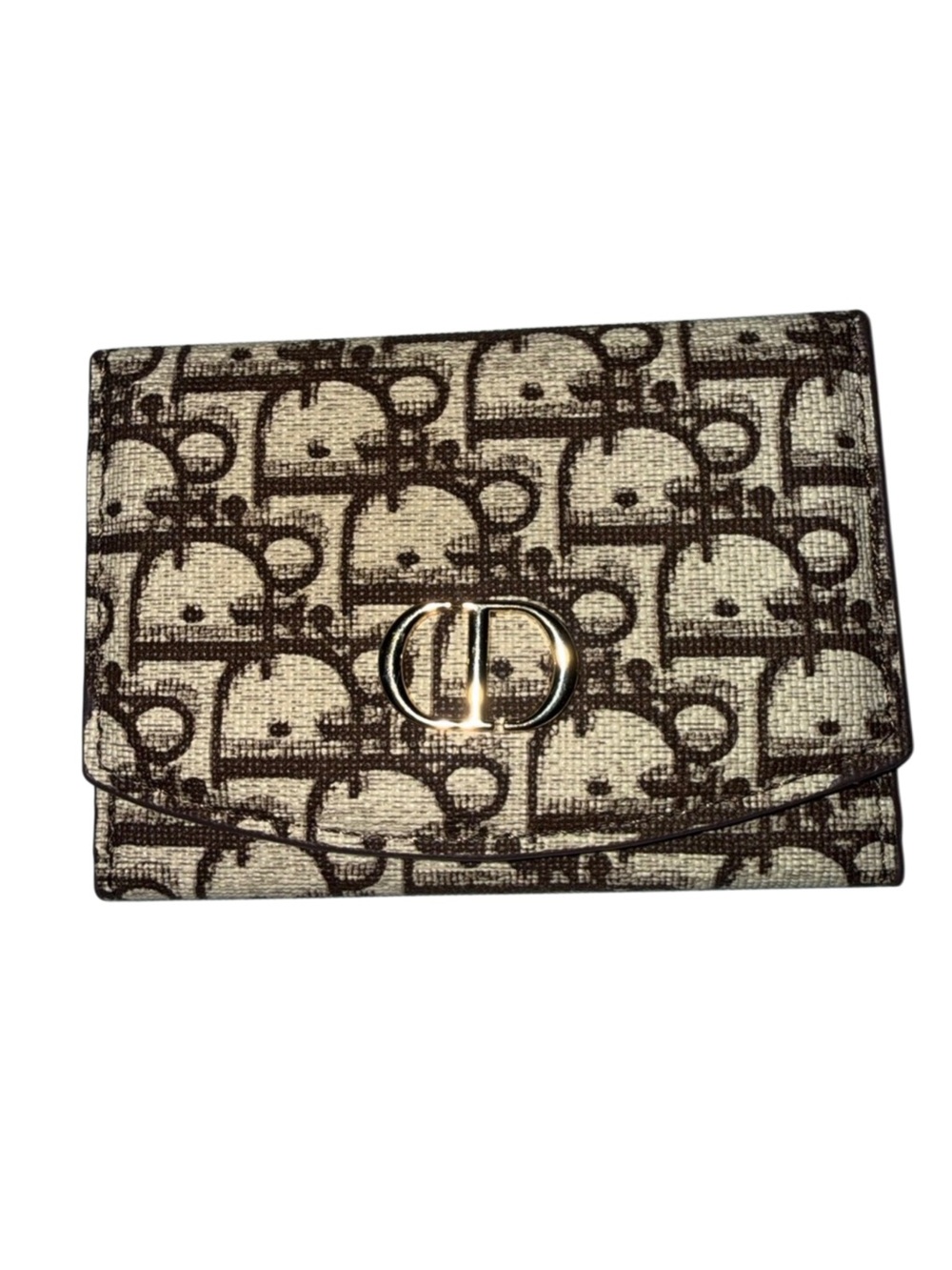 Fashion Monogram Wallet Neutral Brown Beige Card Holder Organizer